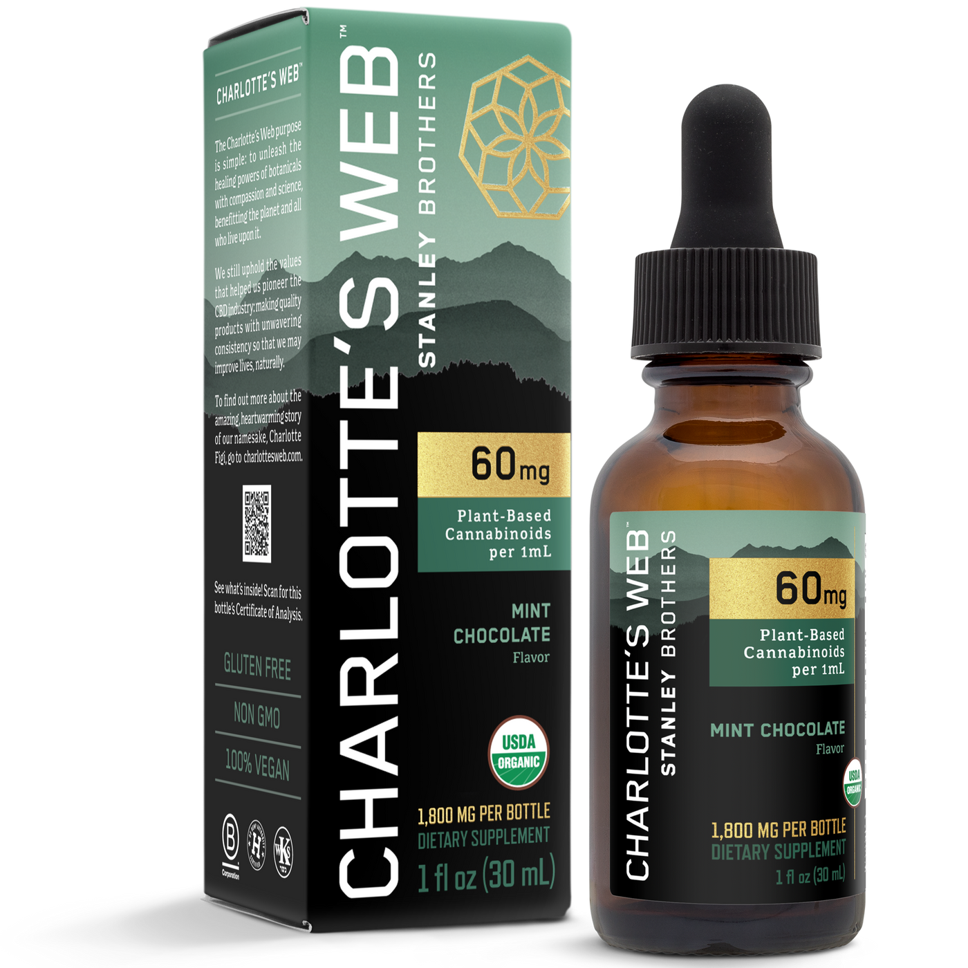 60 mg Mint Chocolate 1 fl oz Curated Wellness