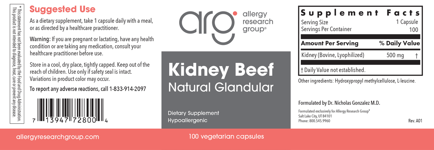 Kidney Beef 100 vcaps Curated Wellness