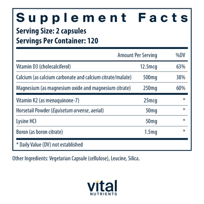 Osteo-Nutrients II (w Vit K2-7) 240vcaps Curated Wellness