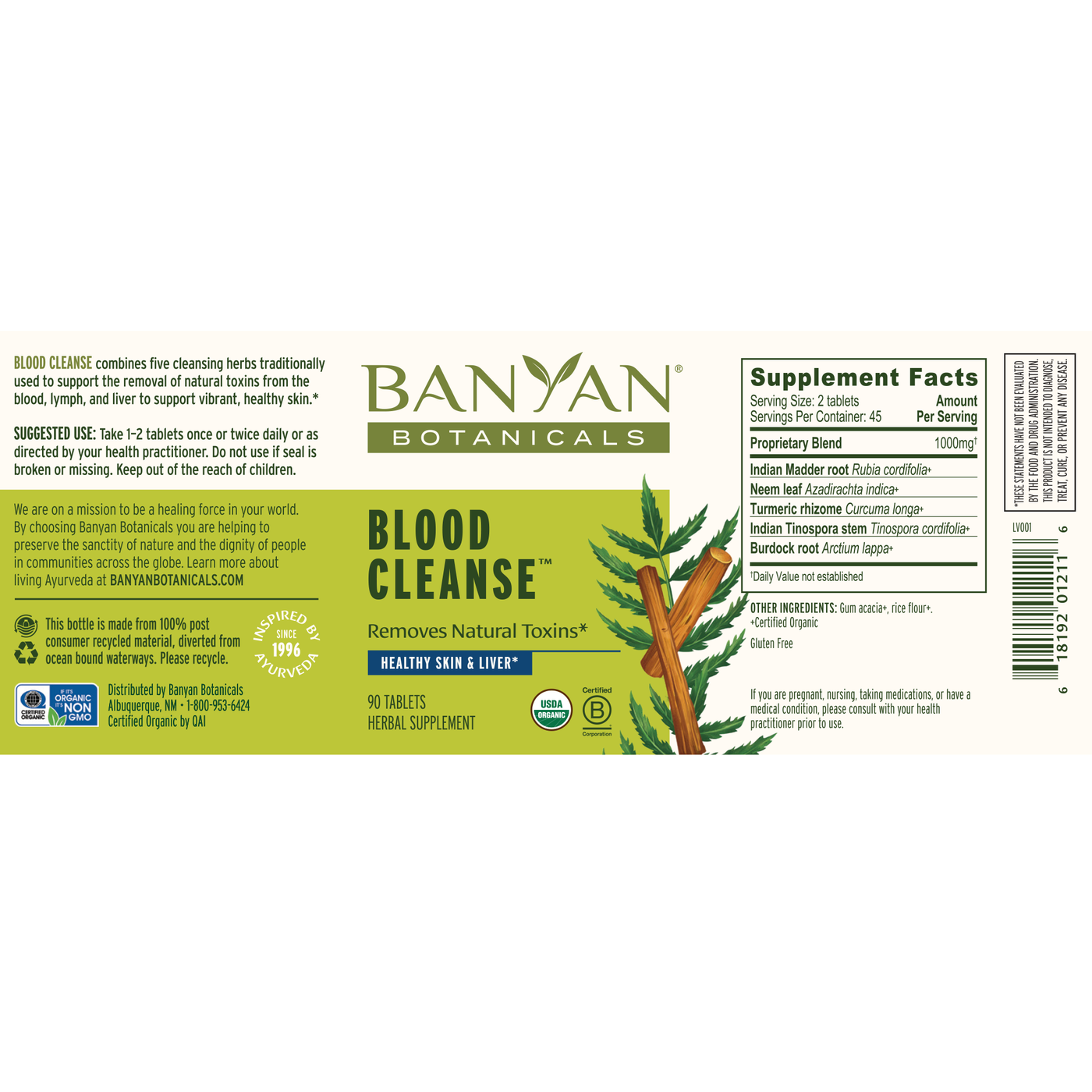 Blood Cleanse, Organic 90 tabs Curated Wellness