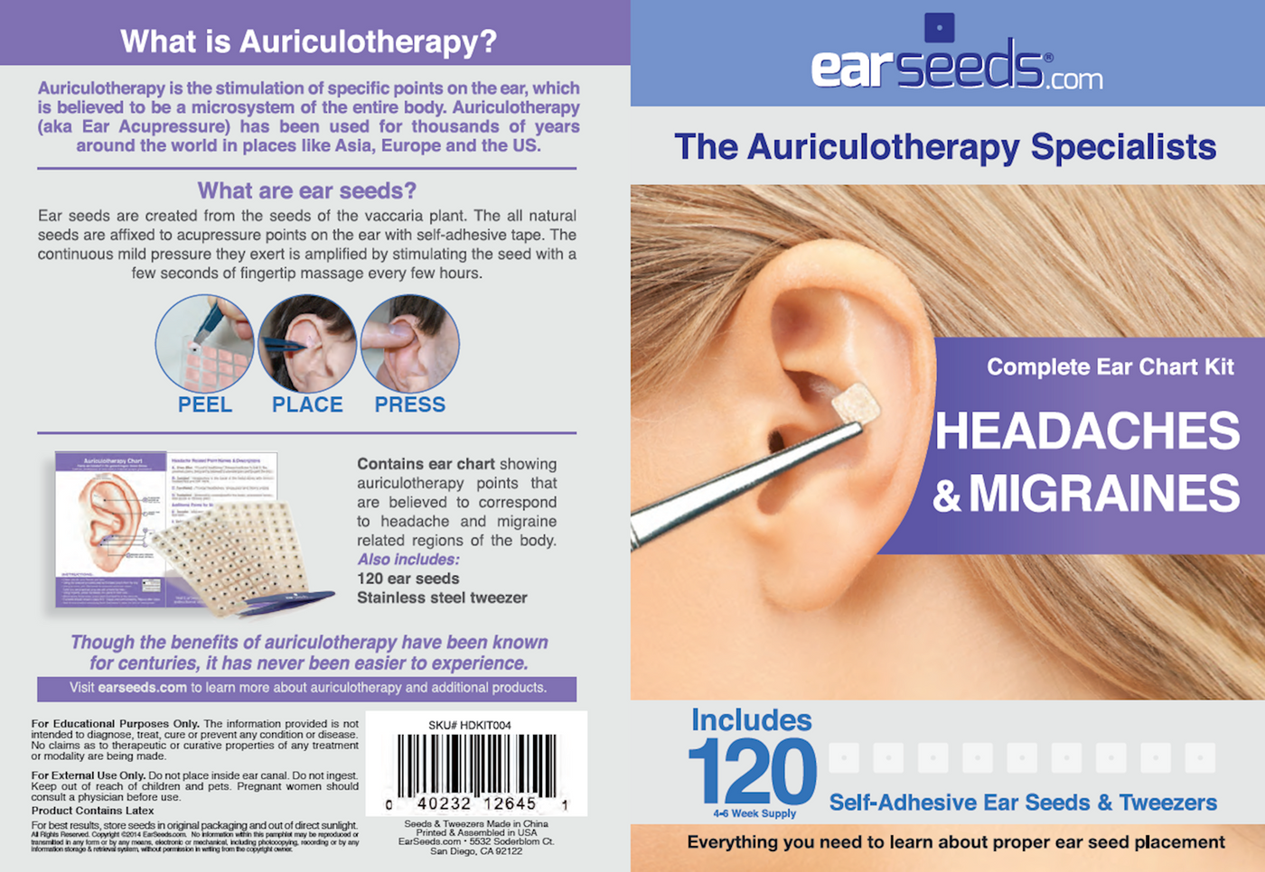 Headaches / Migraines Ear Seed 1 Kit Curated Wellness