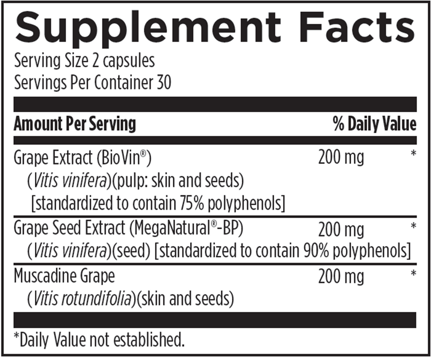 Grape Seed Supreme 60 caps Curated Wellness