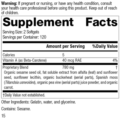 Chlorophyll Complex™, 240 Softgels, Rev 14, Supplement Facts