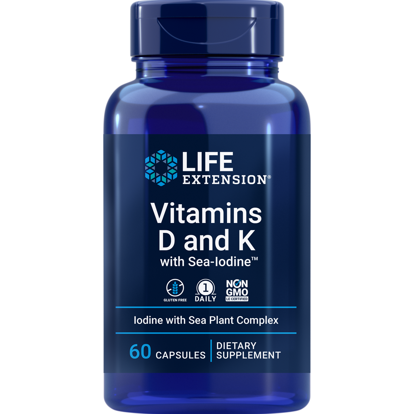 Vitamins D & K w/ Sea-Iodine 60 caps Curated Wellness