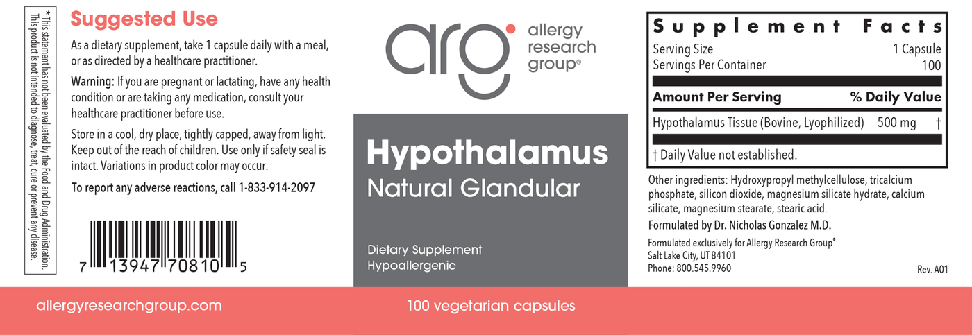 Hypothalamus 500 mg  Curated Wellness