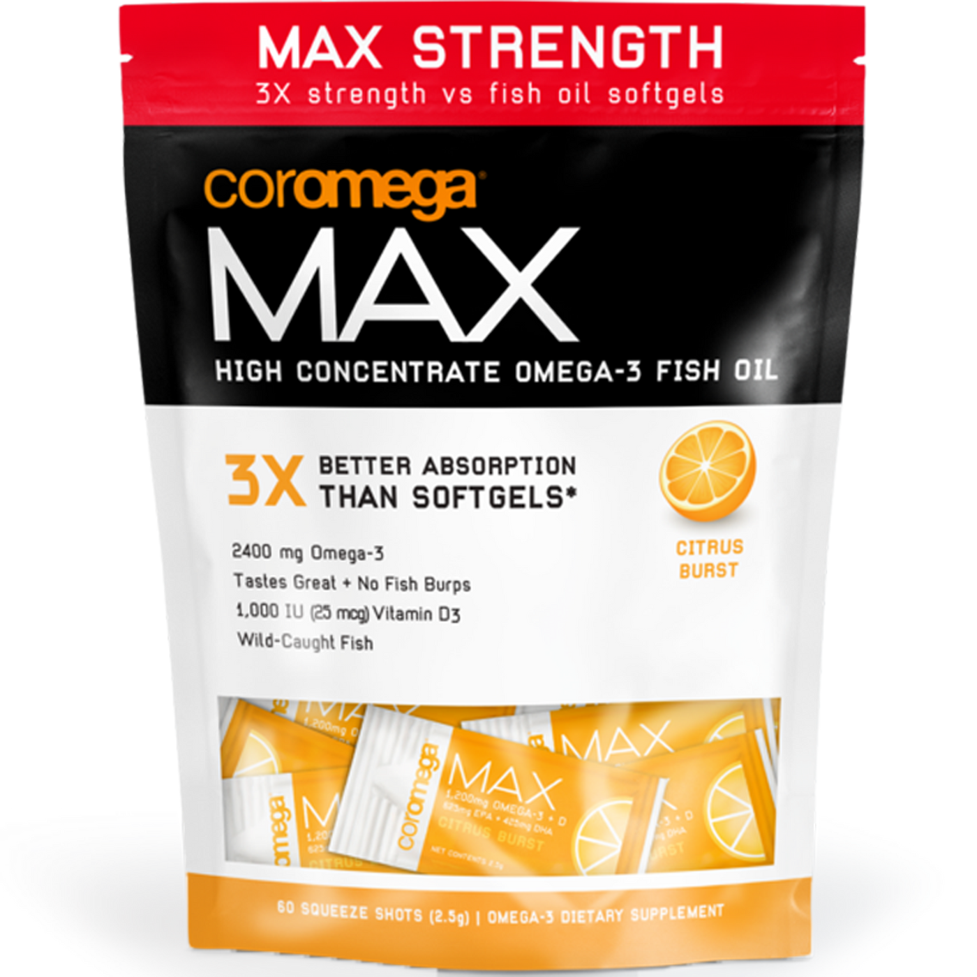 Max Super High Omega-3 Citrus 60 shots Curated Wellness