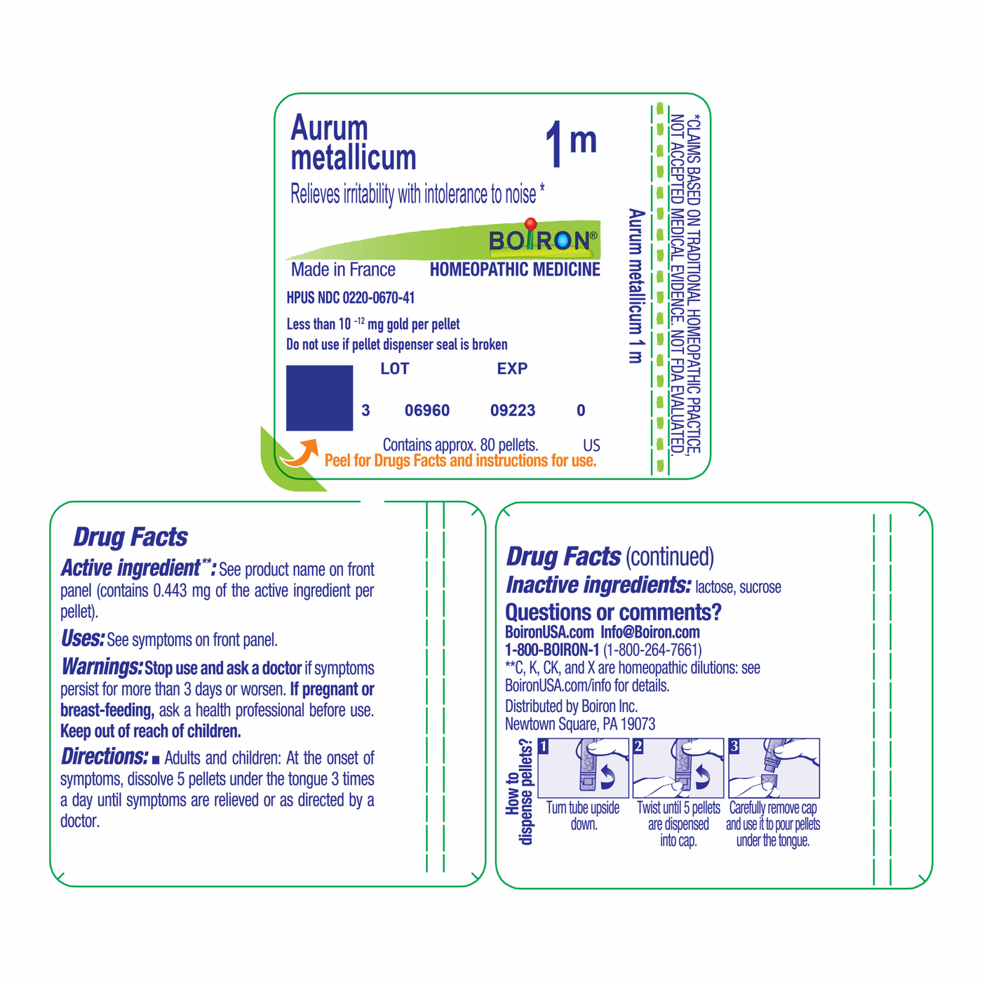 Aurum Metallicum 1 M 80 pellets Curated Wellness