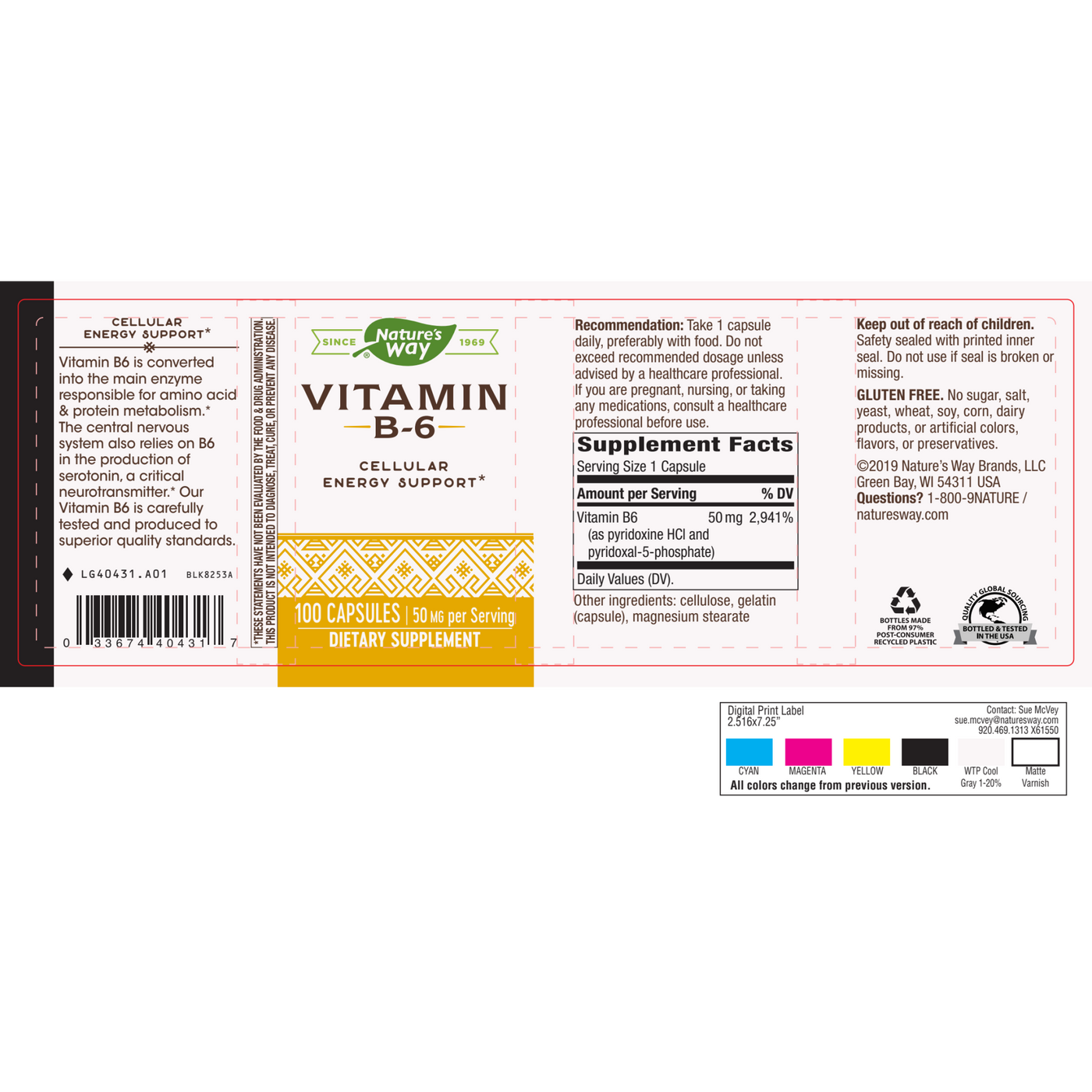 Vitamin B-6 50 mg  Curated Wellness