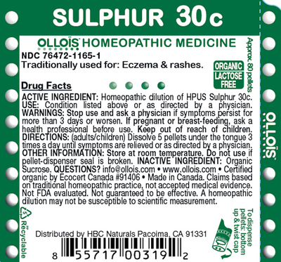 Sulphur 30c Pellets, 80ct Curated Wellness