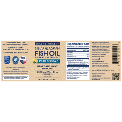 Wild Alaskan Peak Fish Oil 4.23 fl oz Curated Wellness