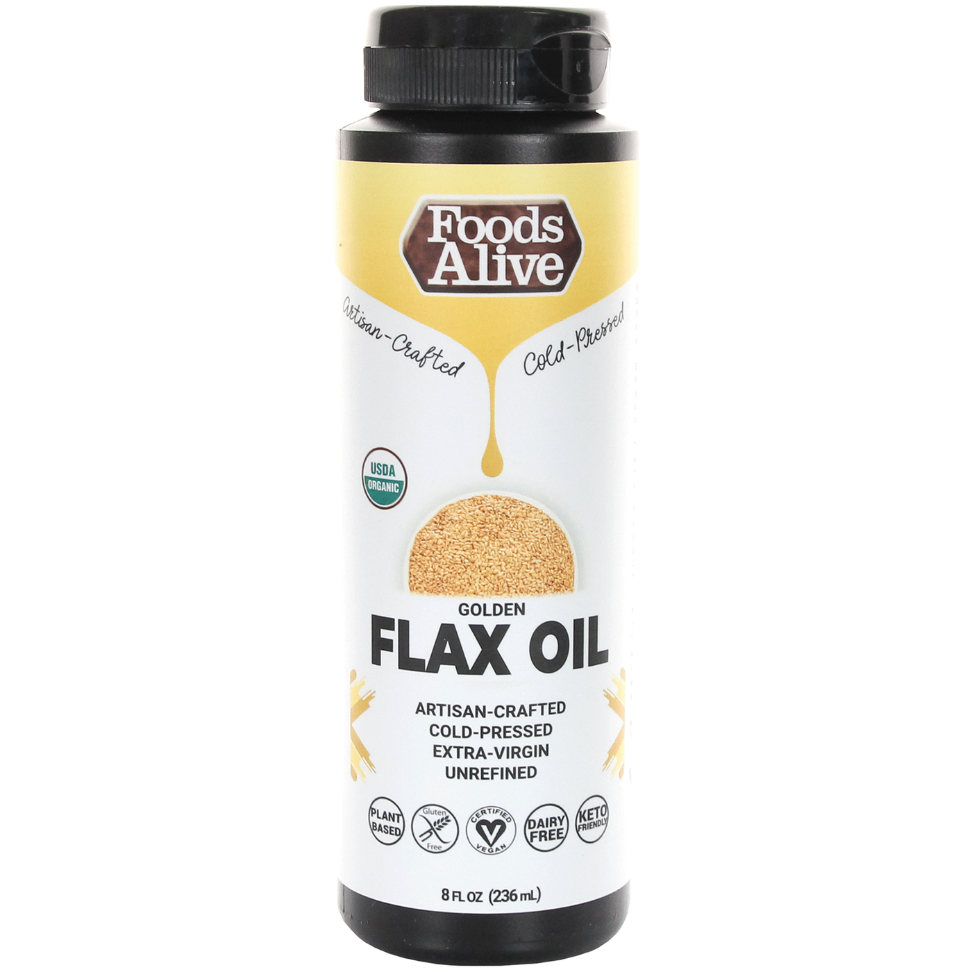 Gold Flax Seed Oil Organic 8 fl oz Curated Wellness