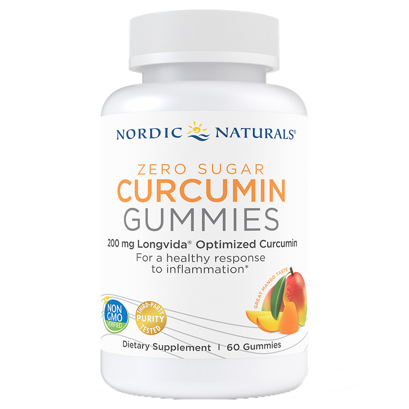 Nordic Zero Sugar Curcumin 60 gummies Curated Wellness