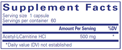 Acetyl-L-Carnitine 500 mg 60 vcaps Curated Wellness