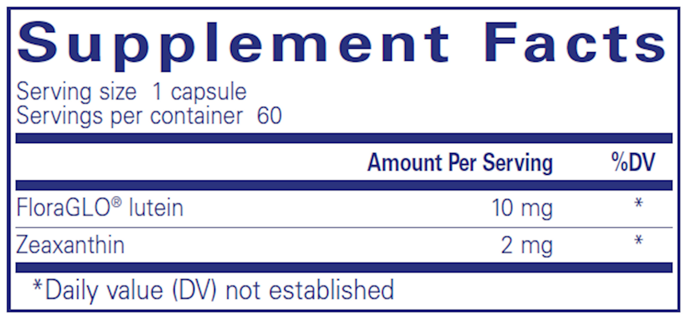 Lutein/Zeaxanthin 60 vcaps Curated Wellness