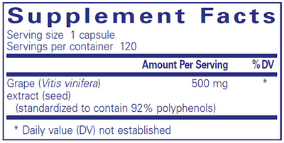 Grape Pip 500 mg 120 caps Curated Wellness