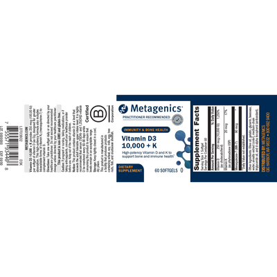 D3 10,000 + K 60 gels Curated Wellness