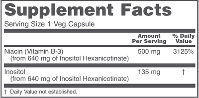 Flush-Free Niacin 500 mg 90 vegcap Curated Wellness