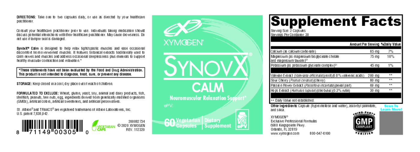 SynovX Calm 60 Capsules Curated Wellness