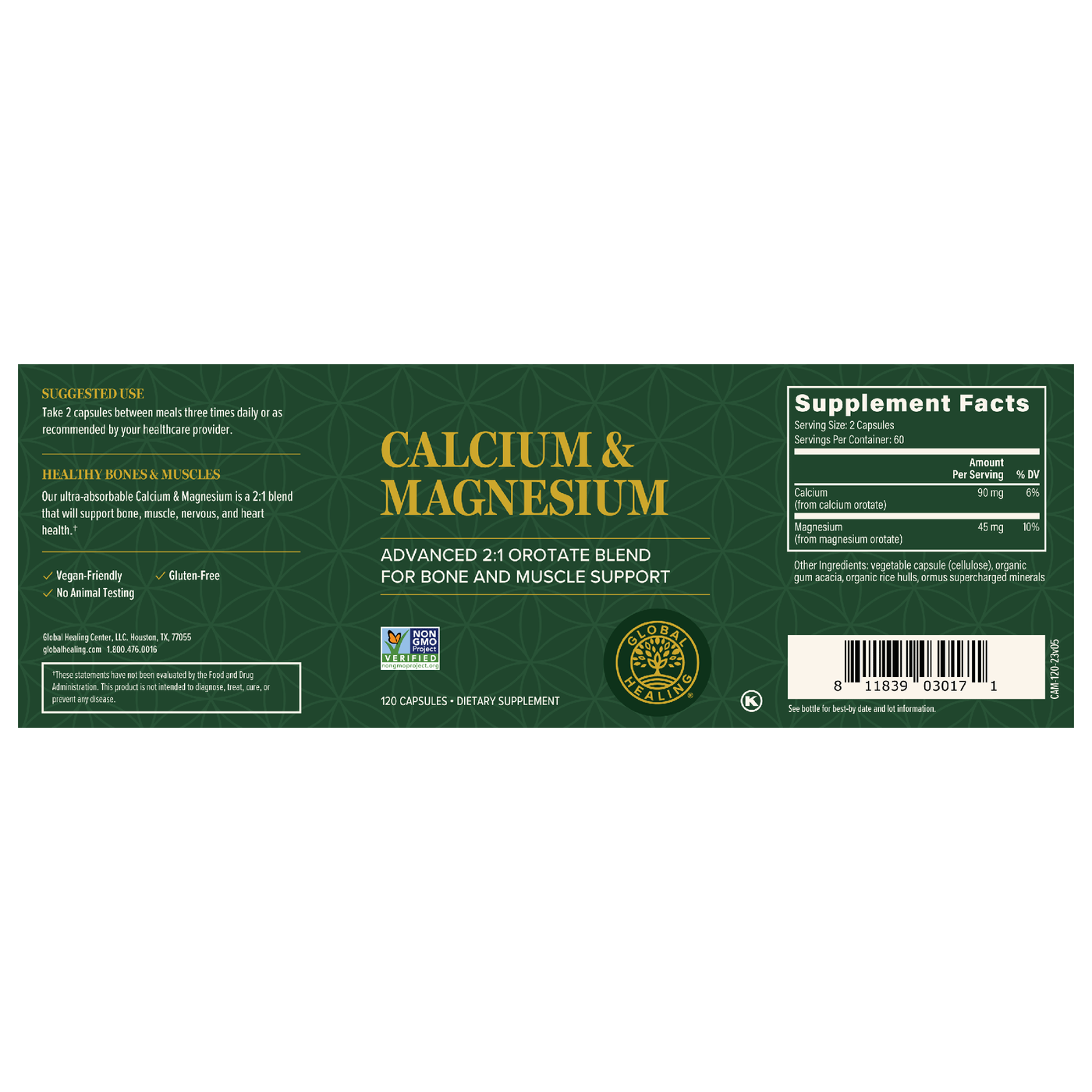 Calcium & Mangesium 120 capsules Curated Wellness