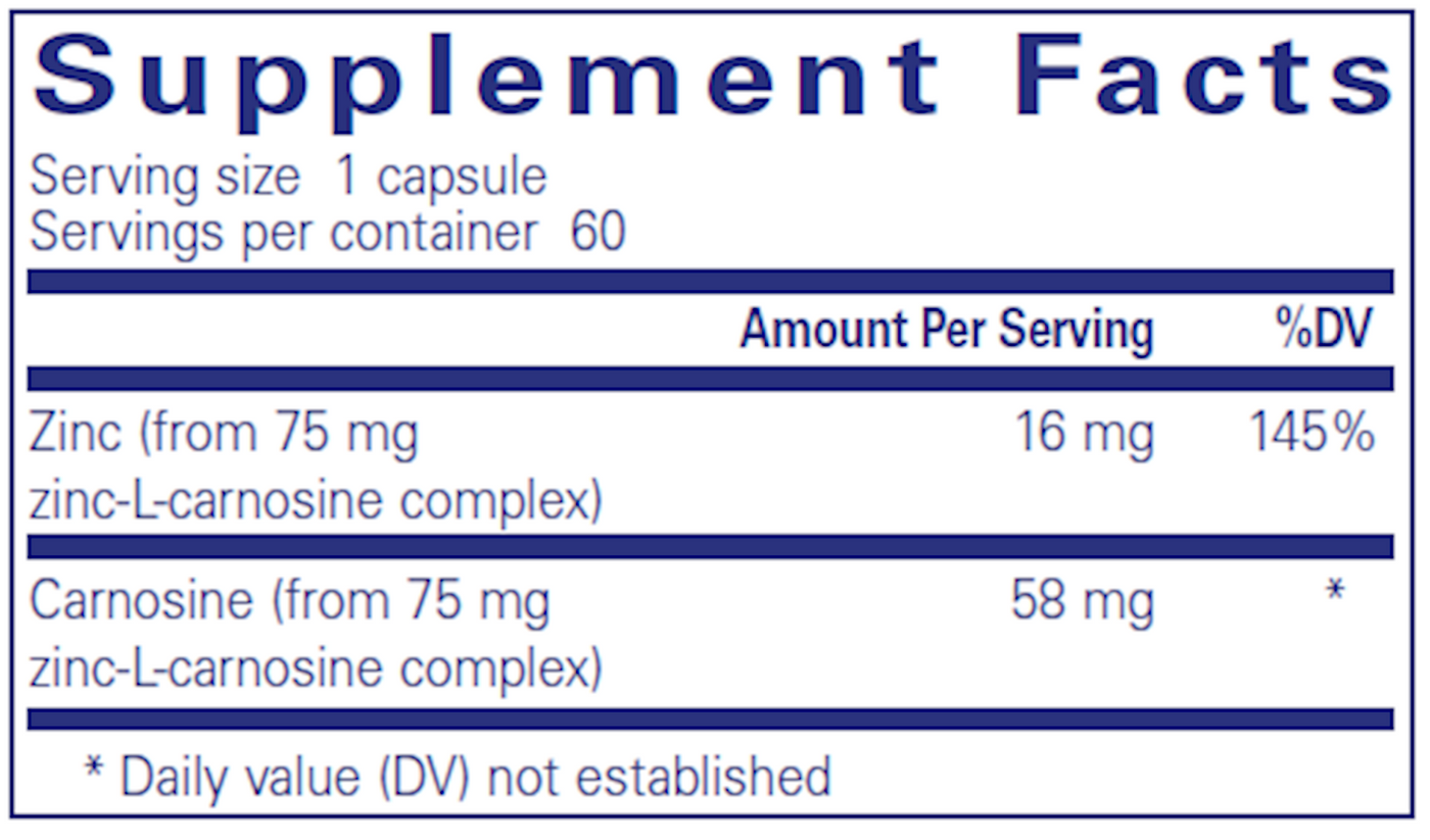 Peptic-Care (Zinc-L-Carnosine) 60 caps Curated Wellness