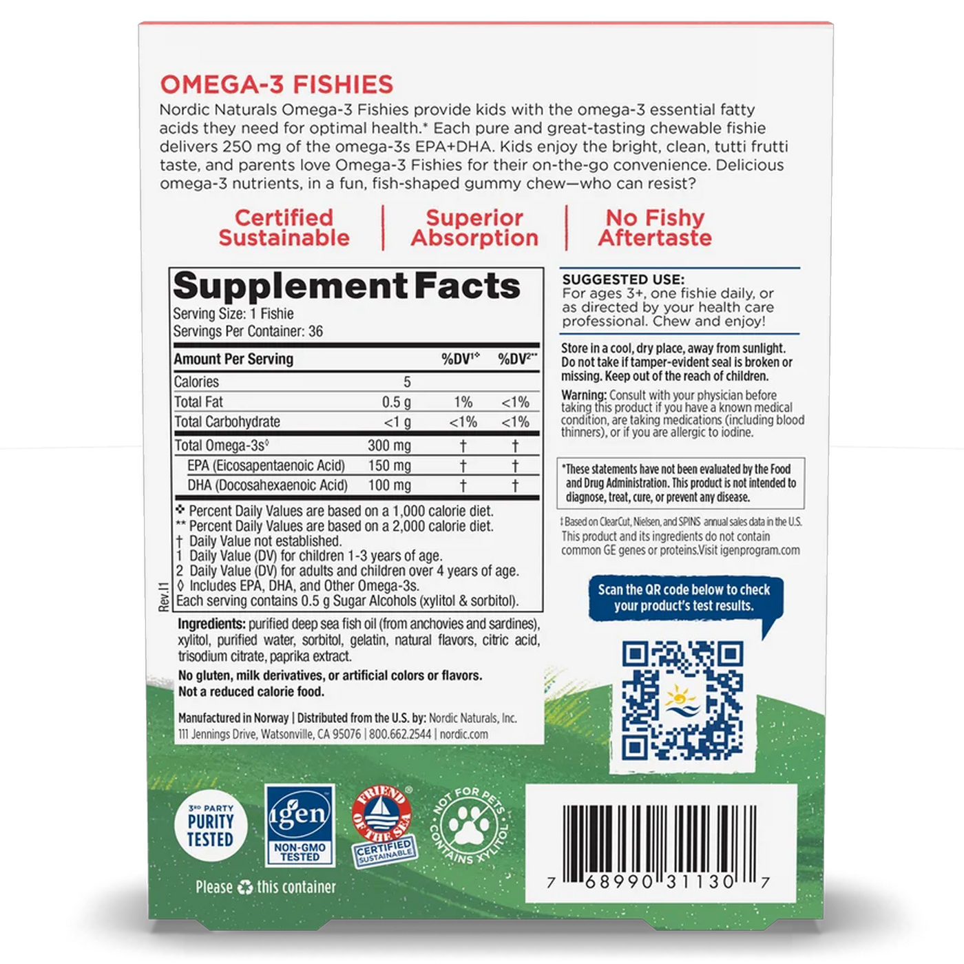 Nordic® Omega-3 Fishies 36 Gummies Curated Wellness