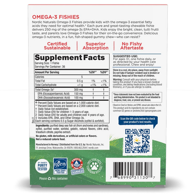 Nordic® Omega-3 Fishies 36 Gummies Curated Wellness
