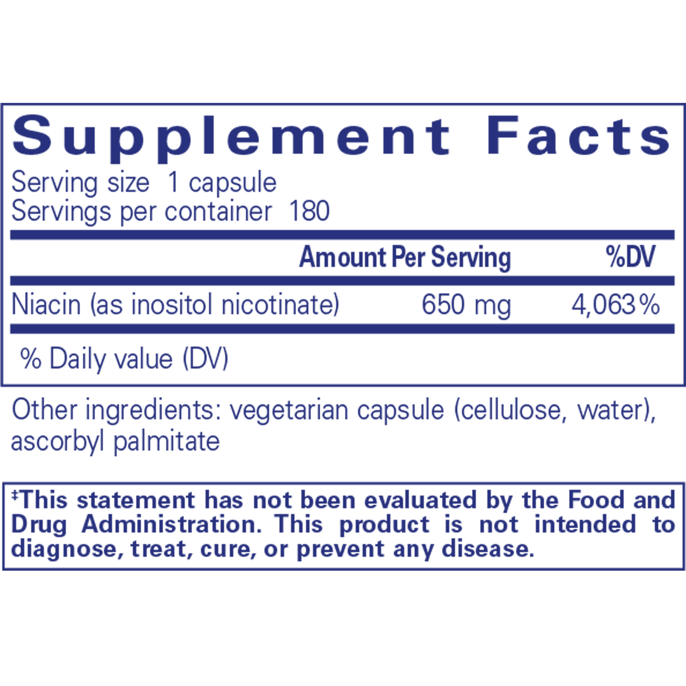 Niacitol 650 180 caps Curated Wellness
