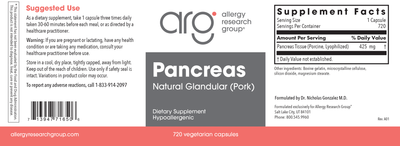 Pancreas Pork 720 vcaps Curated Wellness