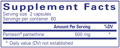 Pantethine 250 mg 120 vcaps Curated Wellness