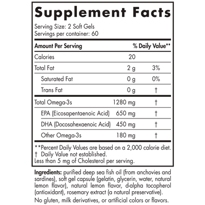 ProOmega Lemon 120 gels Curated Wellness