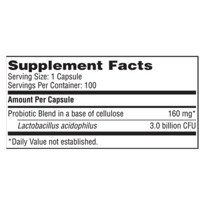 L-Acidophilus SCD Compliant 100 vegcap Curated Wellness