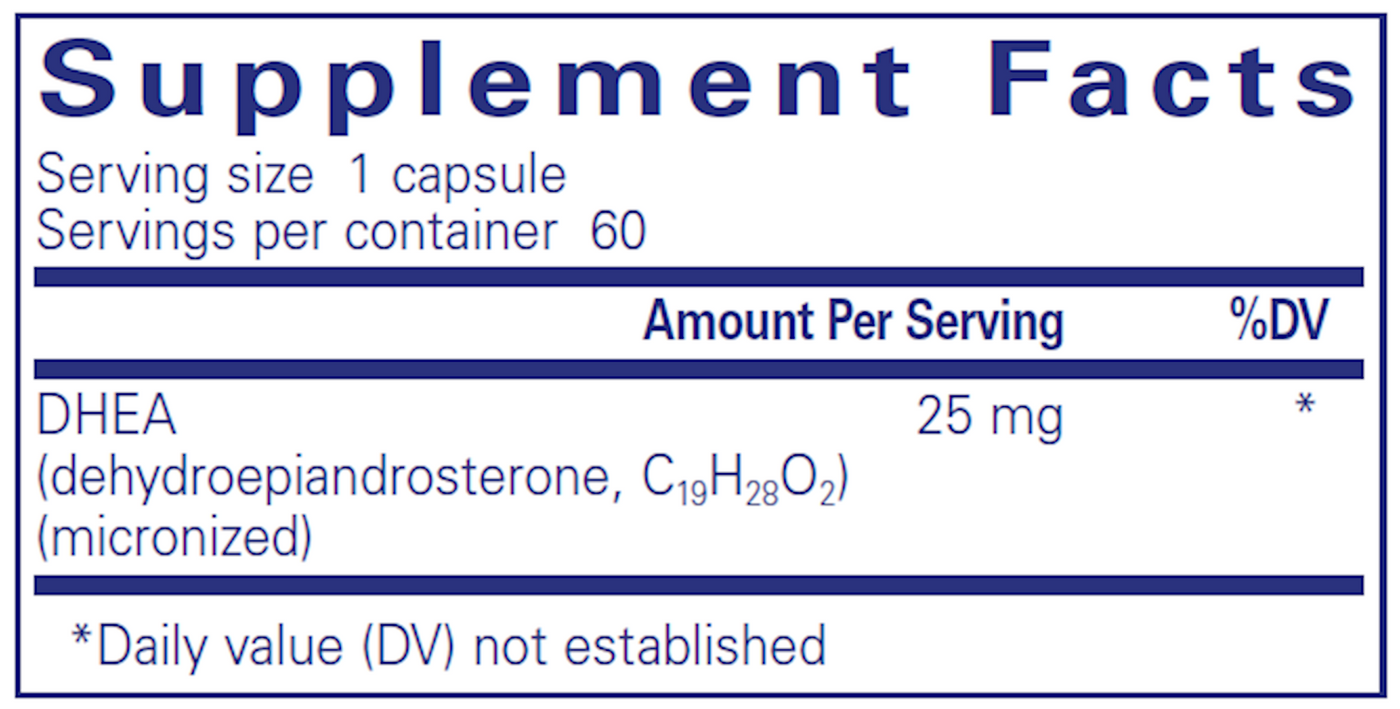 DHEA (micronized) 25 mg 60 vcaps Curated Wellness