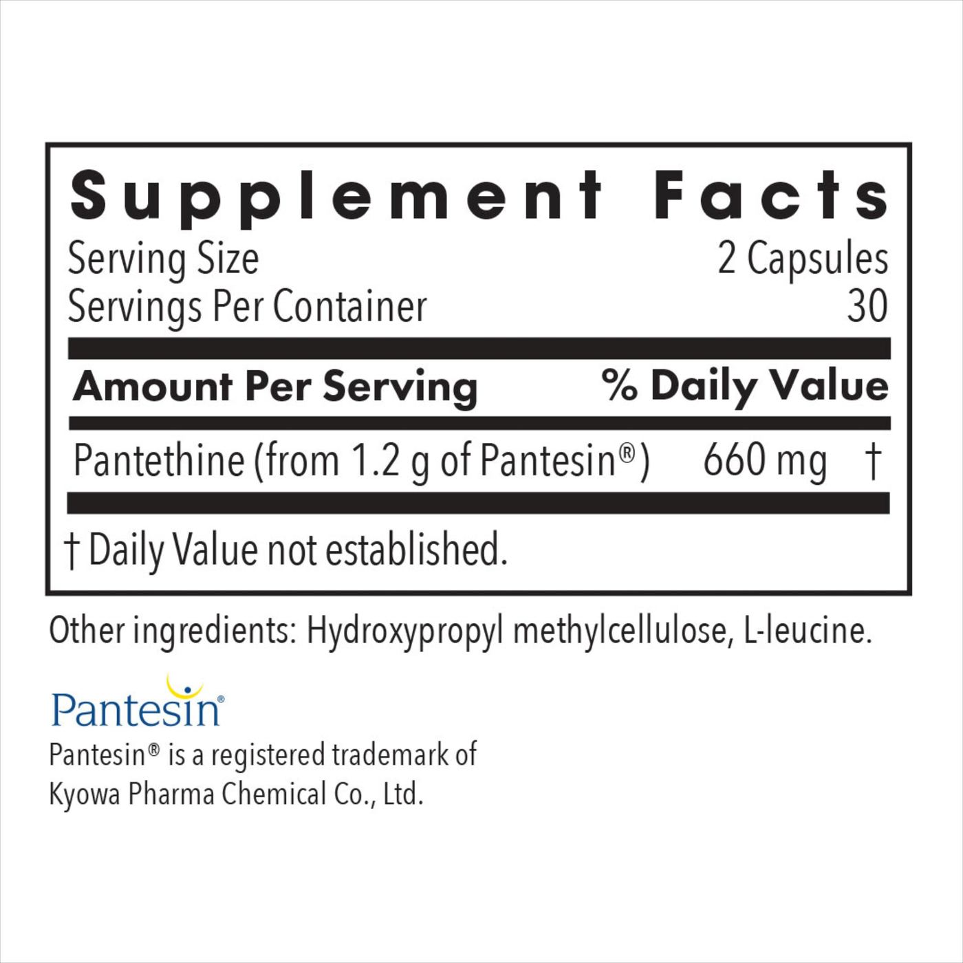 Pantethine 660 mg 60 vcaps Curated Wellness