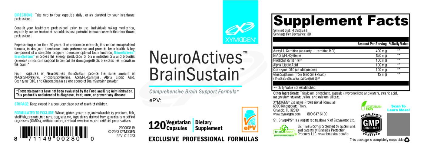 NeuroActives BrainSustain 120 Capsules Curated Wellness