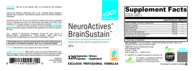 NeuroActives BrainSustain 120 Capsules Curated Wellness