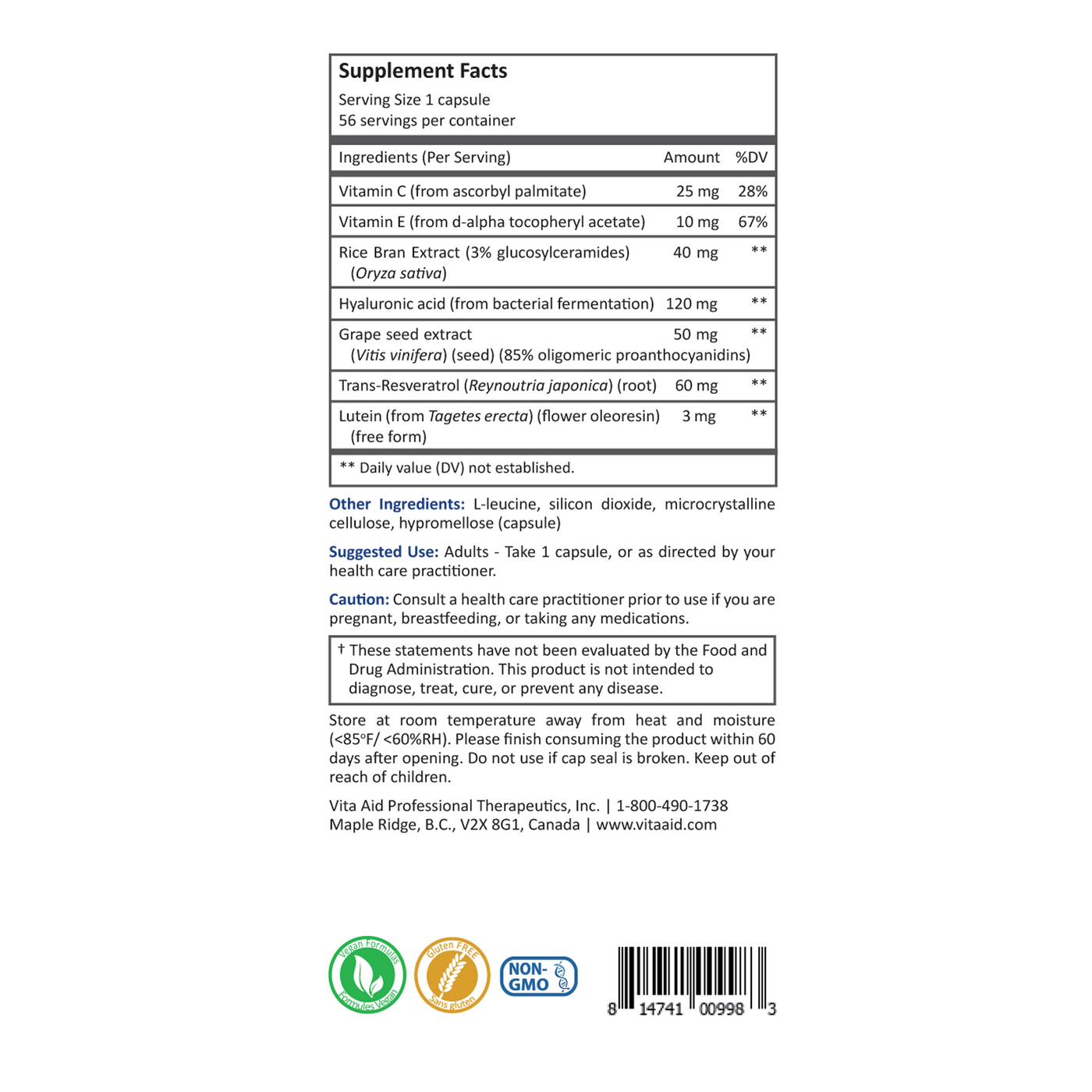 Eauderma 56 Veg Cap Curated Wellness