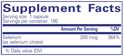 Selenium (citrate) 200 mcg 180 vcaps Curated Wellness