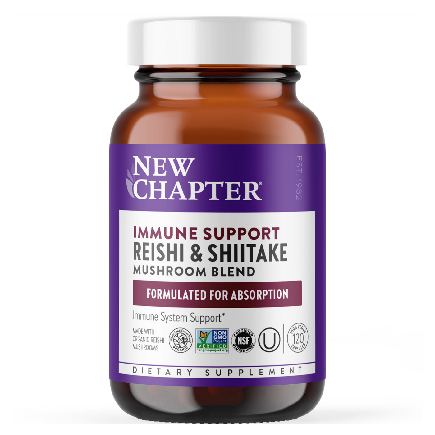 Immune Support Reishi&Shiitake 120 vcaps Curated Wellness