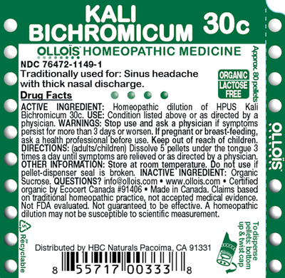 Kali Bichromicum 30c Pellets, 80ct Curated Wellness