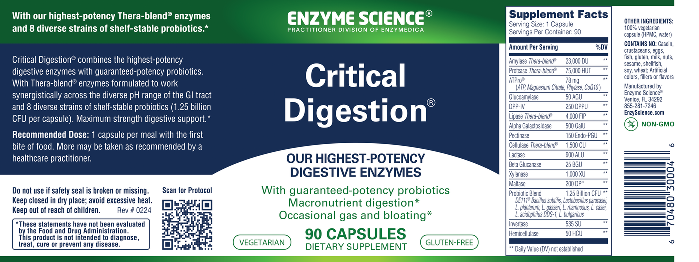 Critical Digestion 90 Capsules Curated Wellness