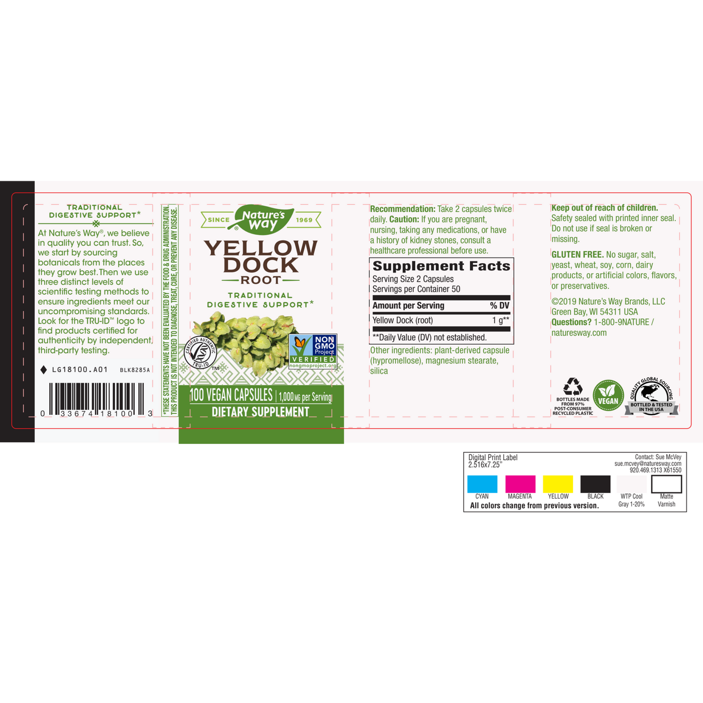 Yellowdock Root 500 mg  Curated Wellness