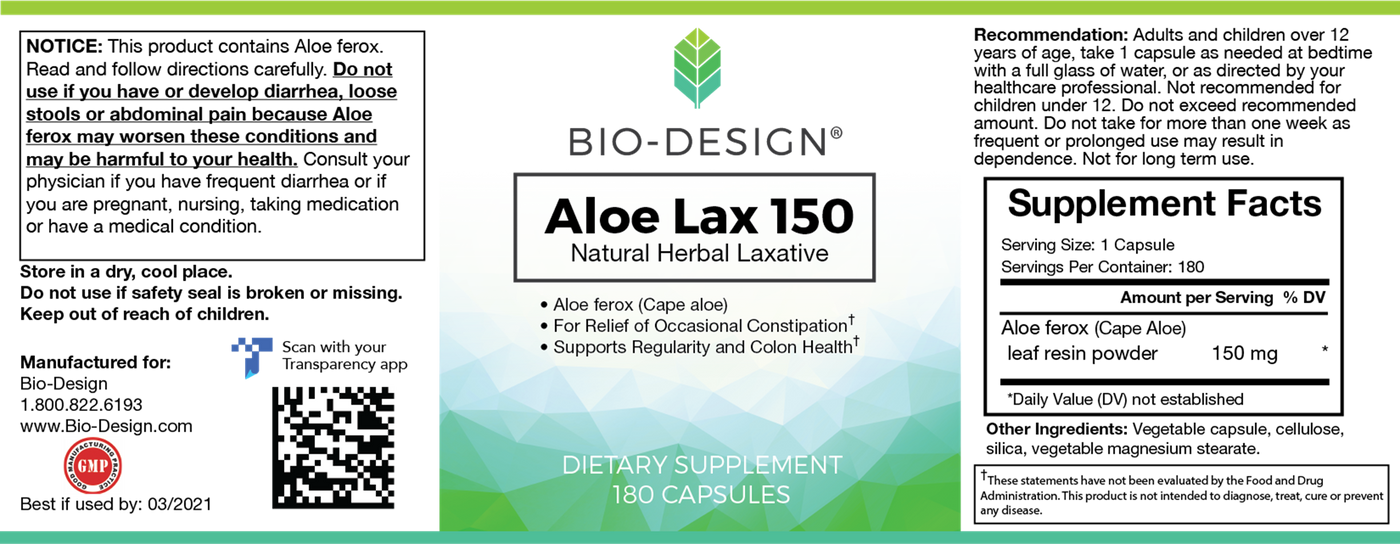 Aloe Lax 150  Curated Wellness