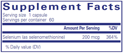 Selenium 200 mcg 60 vcaps Curated Wellness