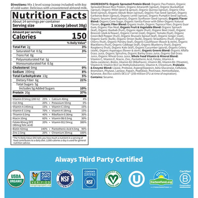 RAW Organic Meal Lightly Sweet 18.76oz Curated Wellness