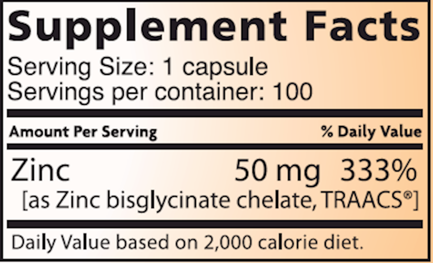 Zinc 50 mg 100 vegcaps Curated Wellness