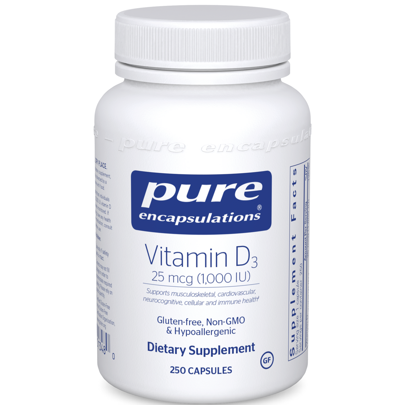 Vitamin D3 1000 IU 250 vcaps Curated Wellness