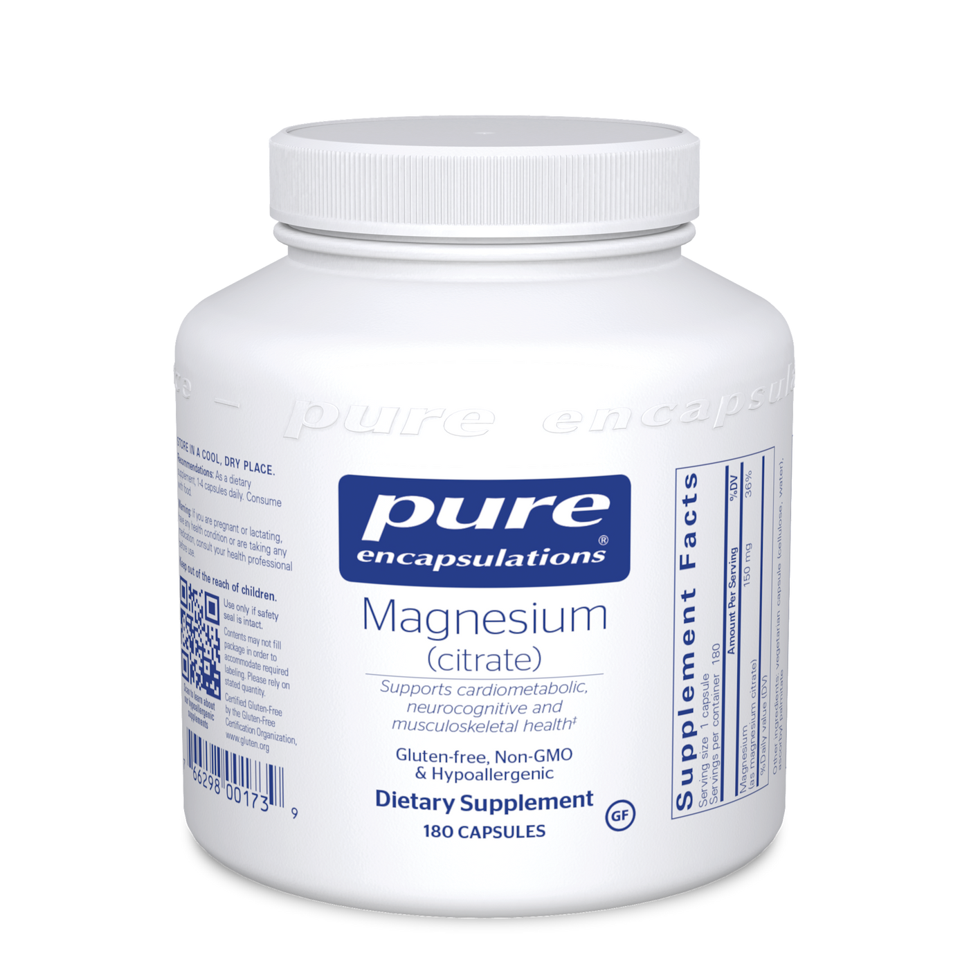 Magnesium (citrate) 150 mg 180 vcaps Curated Wellness