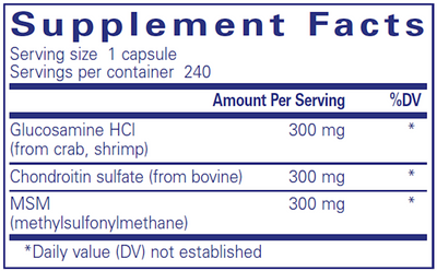 Glucosamine Chondroitin w/ MSM 240 vcaps Curated Wellness