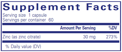 Zinc (citrate) 60 vcaps Curated Wellness