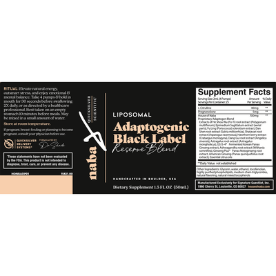 Adaptogenic Black Label 30mL Curated Wellness